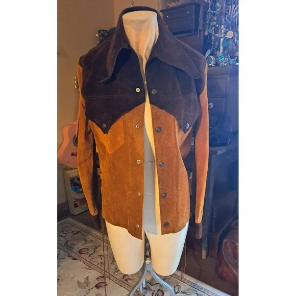 Vintage Women's Leather Suede Jacket By ANTLER Sportswear Size 36" Bust - Picture 9 of 12